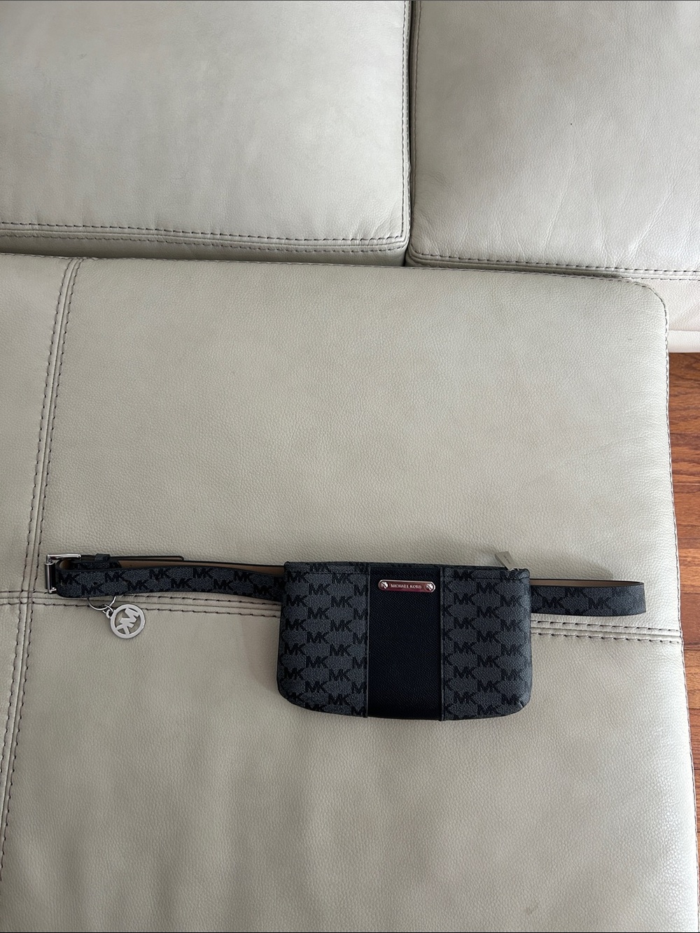 Michael Kors Gray and Black Monogram Belt Bag